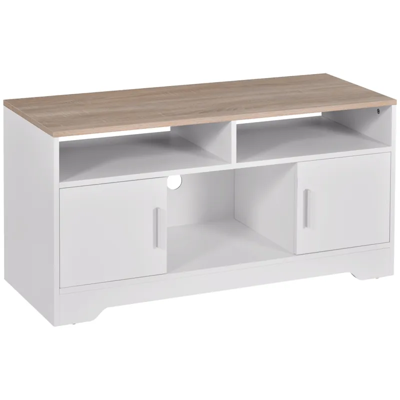 Easycomfort Mobile TV con 3 Scomparti Aperti, 2 Armadietti e Piano d'Appoggio, Mobile per TV fino a 50\\