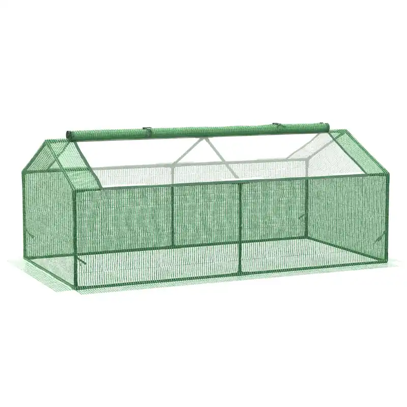 Easycomfort Serra Piccola per Giardino e Balcone con Finestre e Copertura in PE, 180x90x70cm, Verde