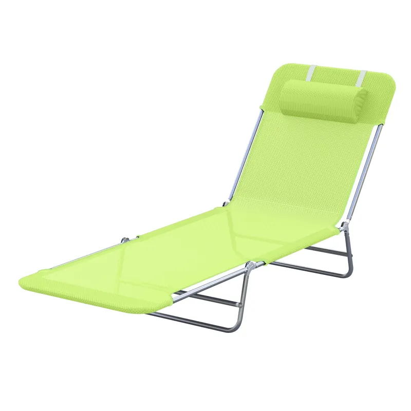 Easycomfort Lettino Prendisole Pieghevole con Schienale Reclinabile e Cuscino, 182x56x24.5cm