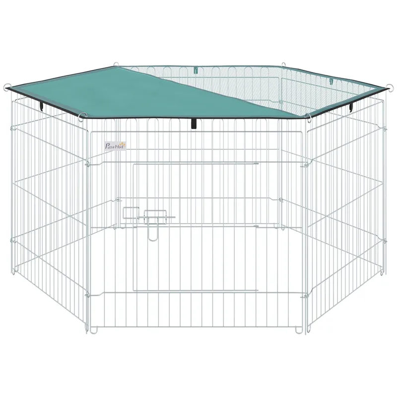 Easycomfort Recinto Pieghevole per Cani e Cuccioli in Filo Metallico (120cm x 60cm) con Copertura in Poliestere Impermeabile
