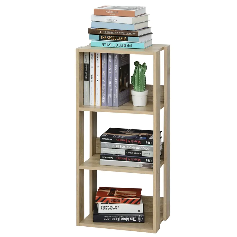 EasyComfort Libreria Scaffale in Legno con 3 Ripiani Design Antiribaltamento 40x29.2x87.9cm