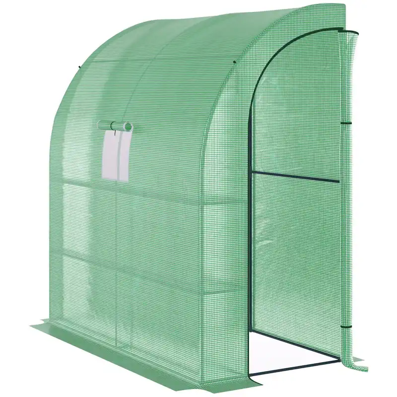 EASYCOMFORT Serra da Parete con 2 Ripiani per Piante e Fiori in Acciaio e PE, 200x100x215 cm, Verde