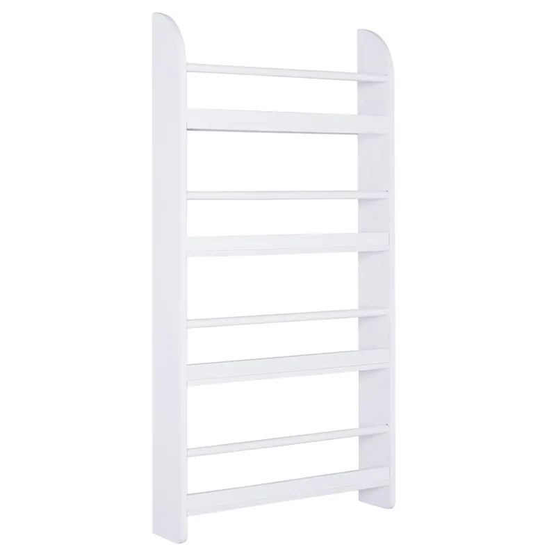 Easycomfort Libreria da Parete con 4 Ripiani in Legno Bianco Impermeabile, Carico Massimo 30kg (59cm x 12cm x 113cm)