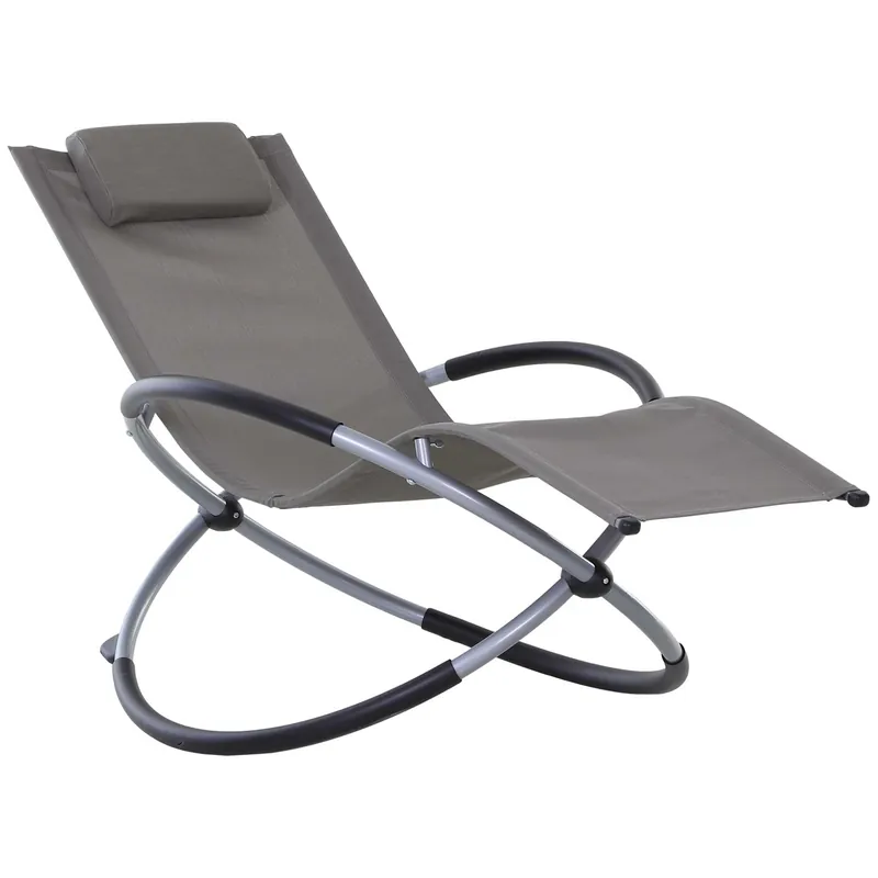 Easycomfort Sedia a Dondolo Design Moderno per Interni ed Esterni Texteline 154x80x84cm Grigio