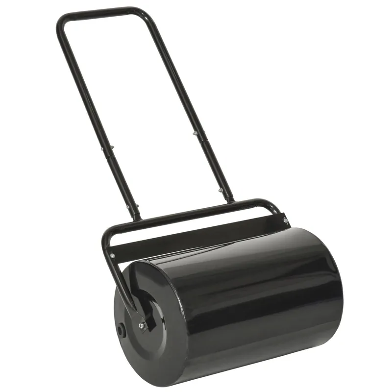 Easycomfort Rullo da Giardino ?32x50cm in Metallo Impermeabile Nero, Serbatoio Fino 38 Litri (Acqua o Sabbia)