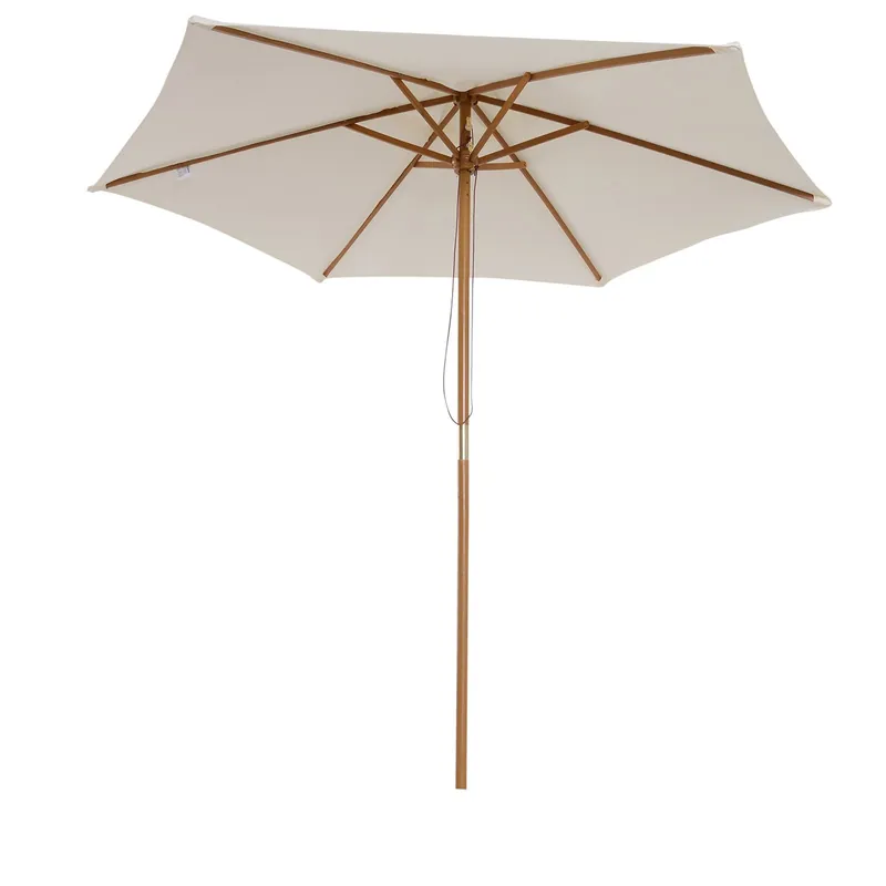 EASYCOMFORT Ombrellone da Giardino e Terrazza in Legno Poliestere 2.5x2.3m Beige
