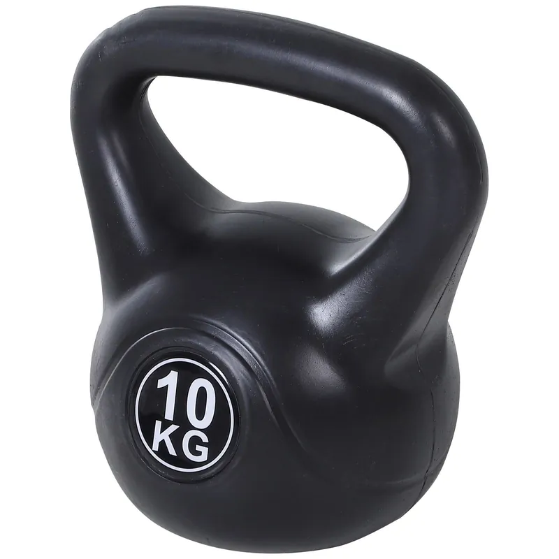 EASYCOMFORT Kettlebell da 10 kg per Sport e Fitness in PVC con Sabbia e Maniglia Liscia Anti-Sfregamento