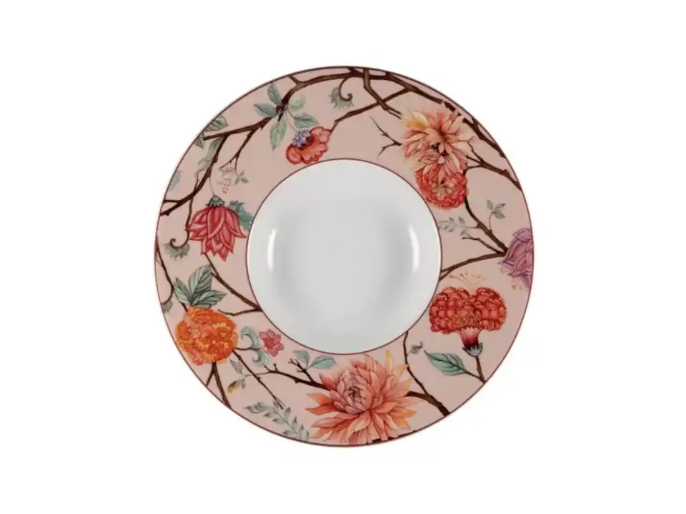 Kepos, pasta bowl rosa con fiori - ø27 cm