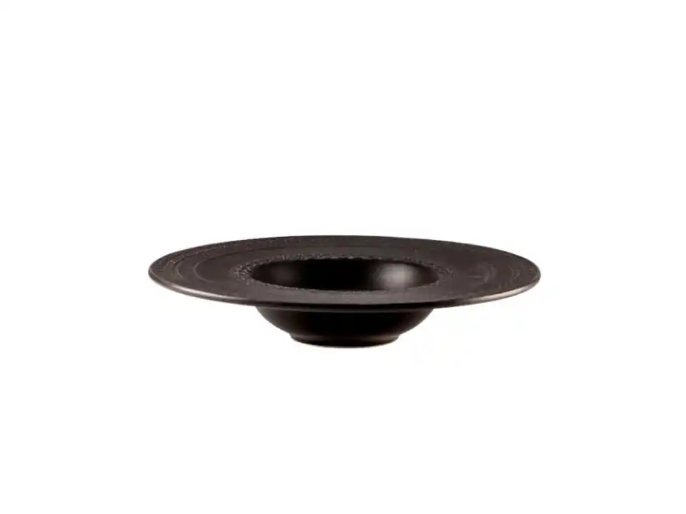 Skalistos pasta bowl nero con decoro in rilievo ø cm 23 h cm 4