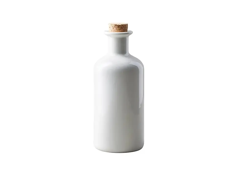 Epicurious, bottiglia olio bianca con tappo in sughero 500 ml