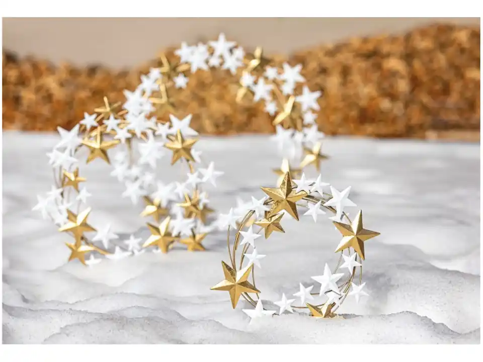 Stellastellina, decorazione ghirlanda - l bianco e oro