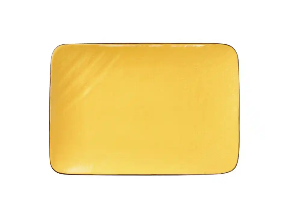 Mediterraneo, piatto rettangolare giallo 27 cm