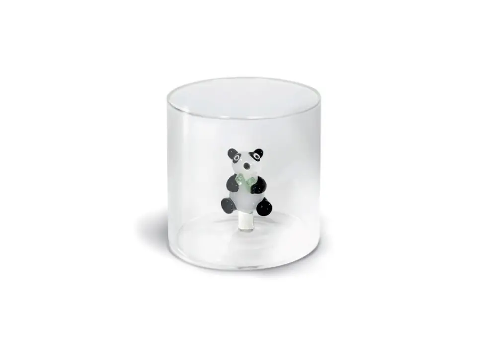 Bicchiere in vetro 250 ml, panda