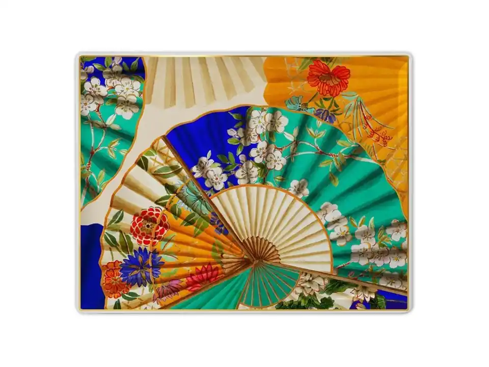 Ventagli - vassoio gourmet rettangolare in porcellana - 31 x 24 cm