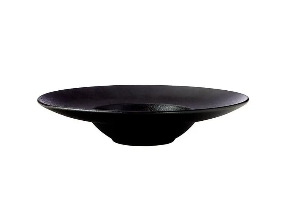 Caviar, piatto con bordo alto nero 28 cm