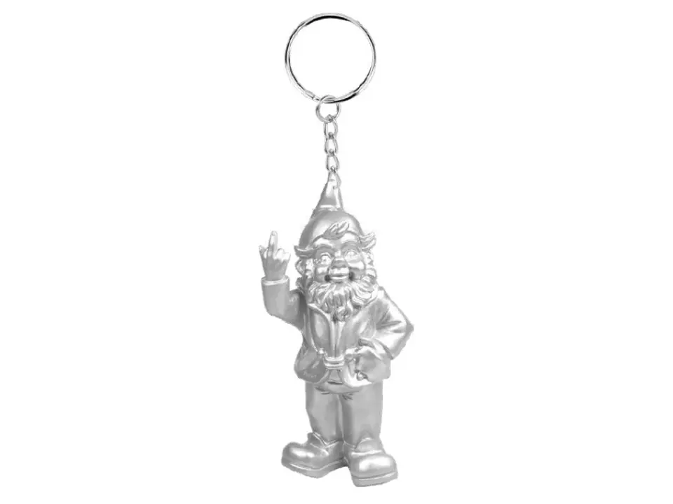 Portachiavi nano irriverente, argento