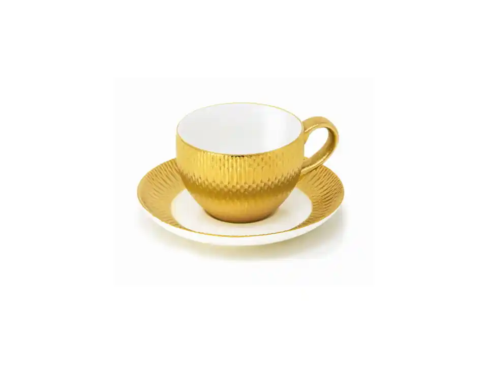 Deras tazza tè con piattino oro 20 cl