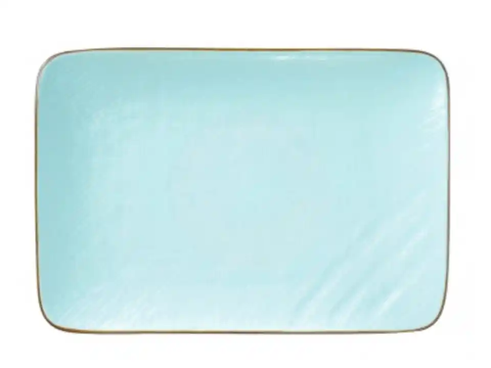 Mediterraneo, piatto rettangolare turchese 27 cm