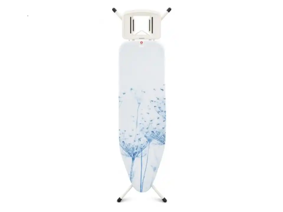 Asse da stiro con poggiaferro solid brabantia - 124x38 cm - bianco cotton flower