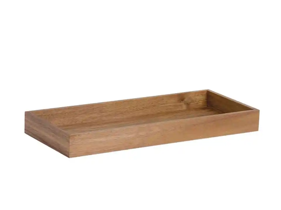 Vassoio rettangolare in legno di acacia, 40x17x4 cm