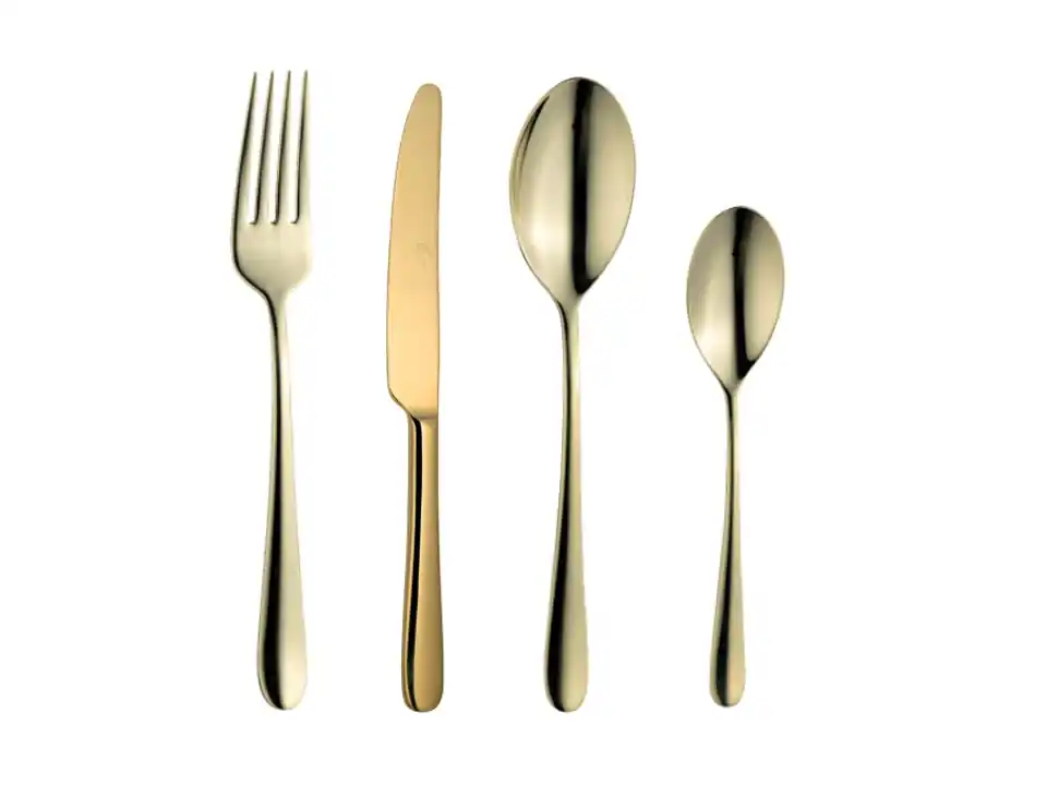 Eraclea, servizio posate 24 pezzi, finitura lucida, oro