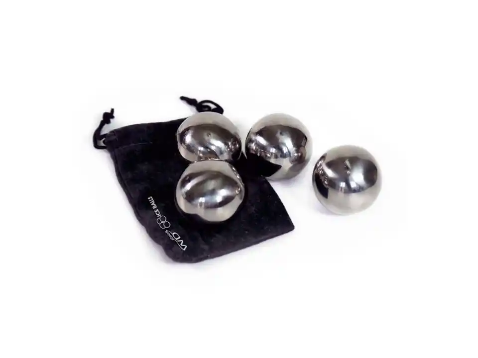 Set 4 sfere raffredda drink riutilizzabili in acciaio inox