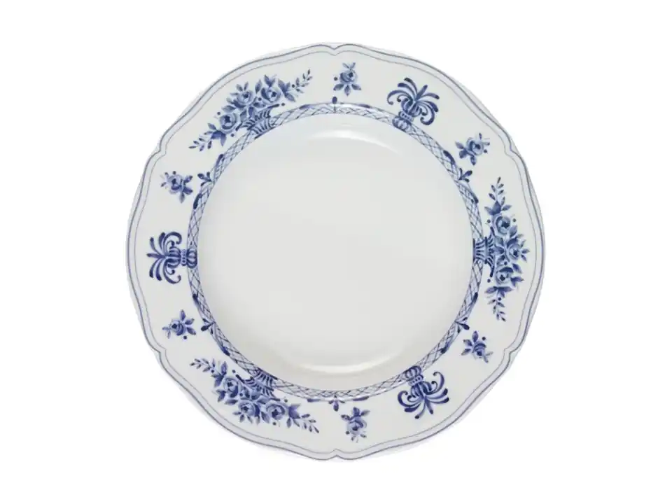 Neos anthiros, piatto fondo bianco e blu ø 23 h 4 cm