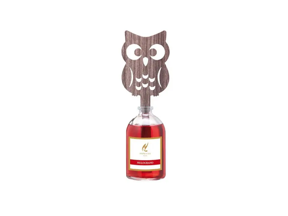Diffusore sagoma gufo in cellulosa melograno, 100 ml