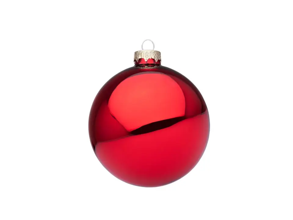 Sfera in vetro rosso granata lucido, ø 10 cm