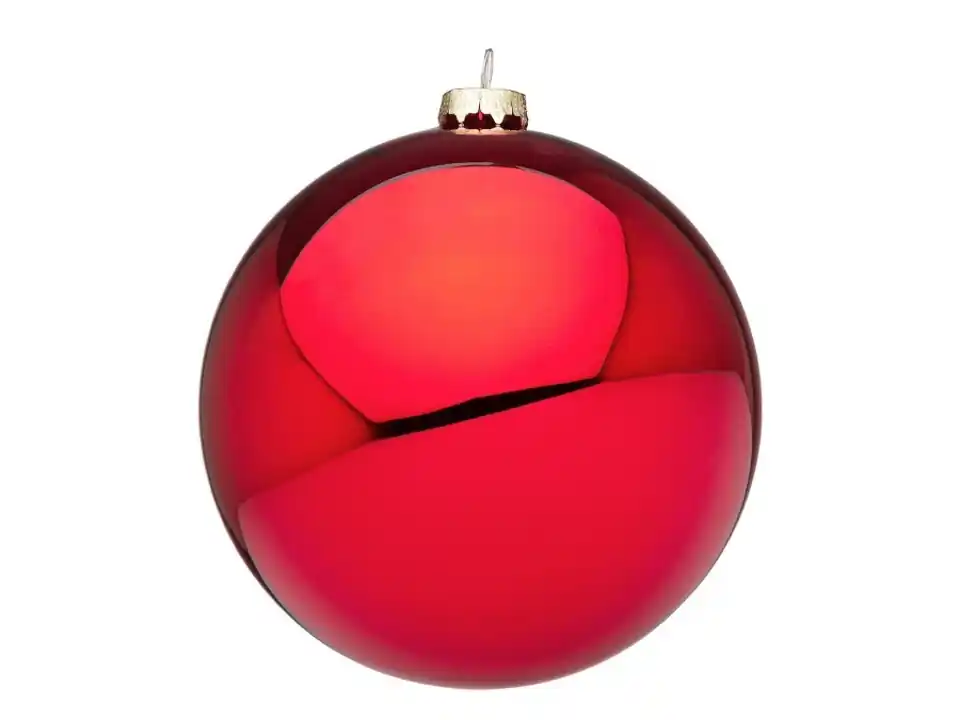 Sfera in vetro rosso granata lucido, ø15 cm