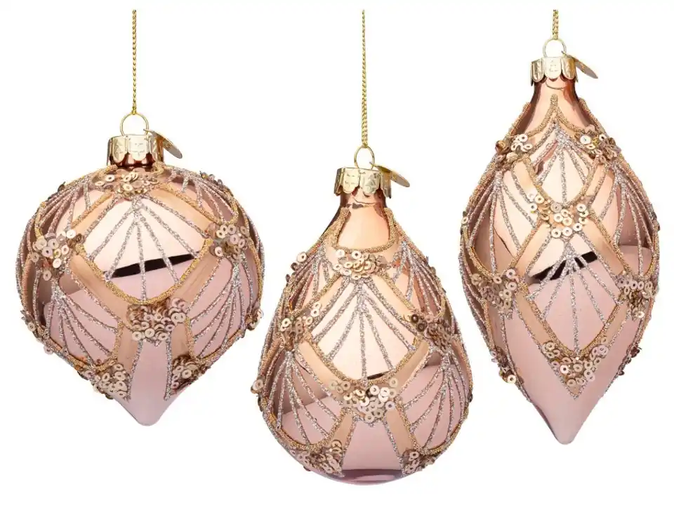Pendaglio in vetro lux oro rosa-champagne