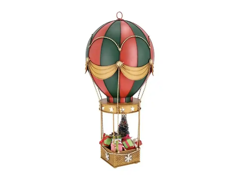 Decorazione noelle mongolfiera con pino