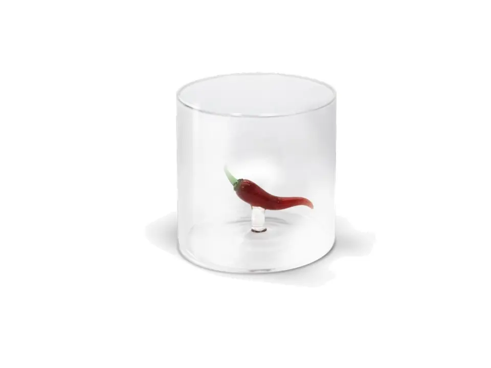 Bicchiere in vetro 250 ml, peperoncino