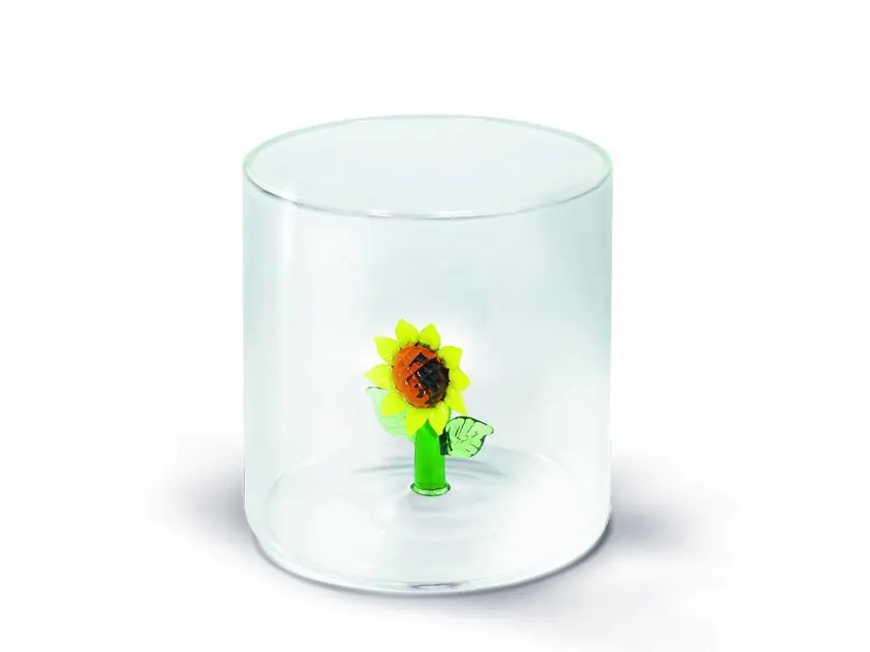 Bicchiere in vetro 250 ml, girasole