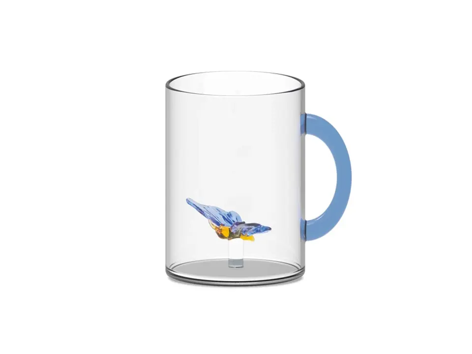Tazza in vetro 420 ml, farfalla
