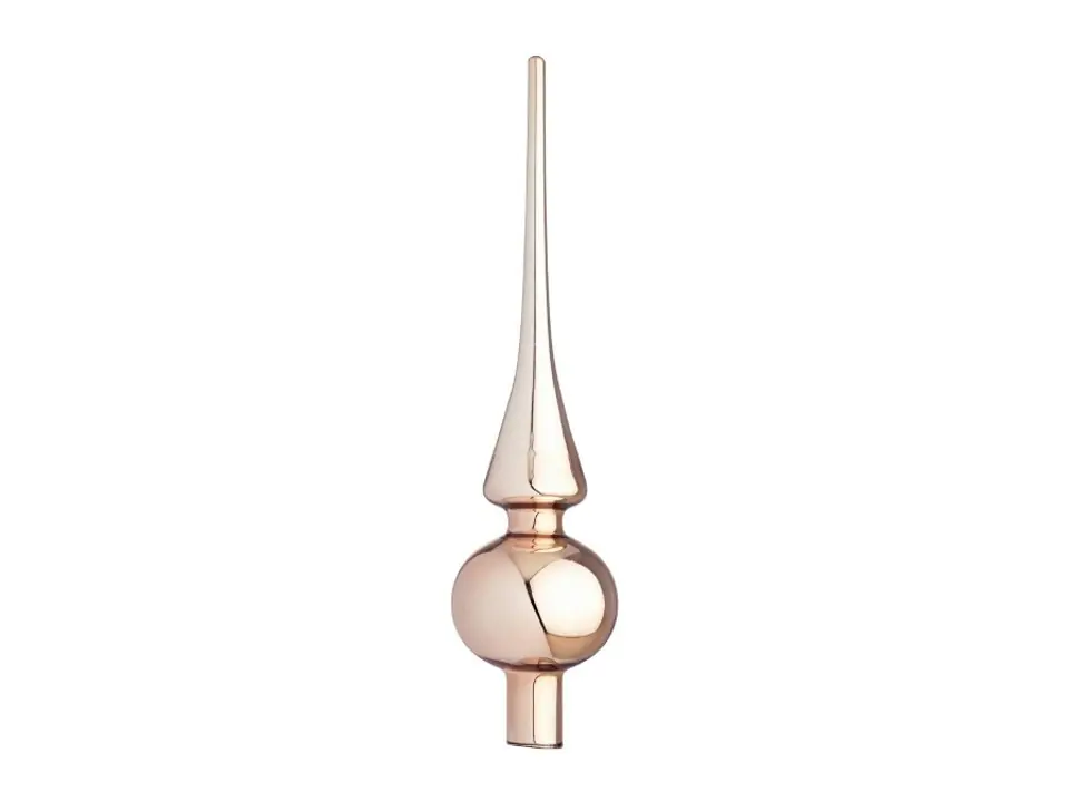 Puntale in vetro beige lucido, h26 cm