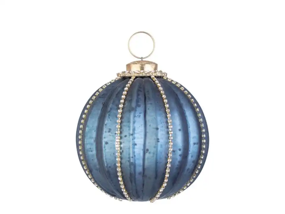 Sfera in vetro ballsy blu opaco, ø8,5 cm