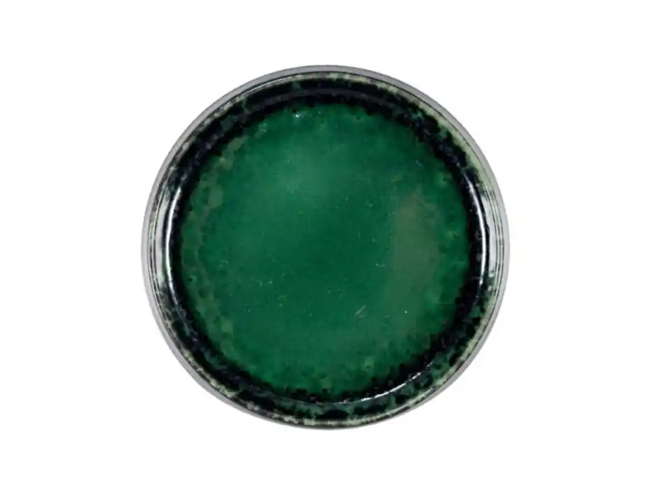 Deimos, piatto piano nero/verde - ø27,5 h2,5 cm