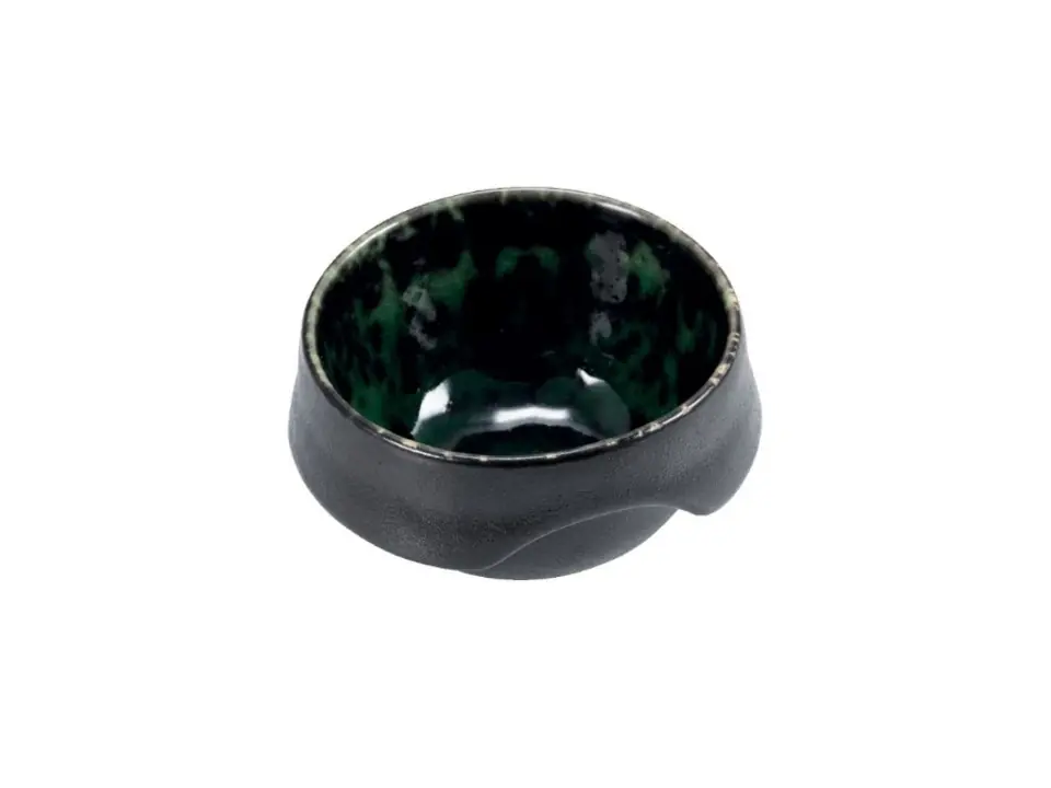 Deimos, coppetta rotonda nero/verde - ø9,5 h5 cm