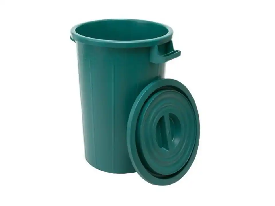 Bidone sovrapponibile verde con coperchio 50 lt ics
