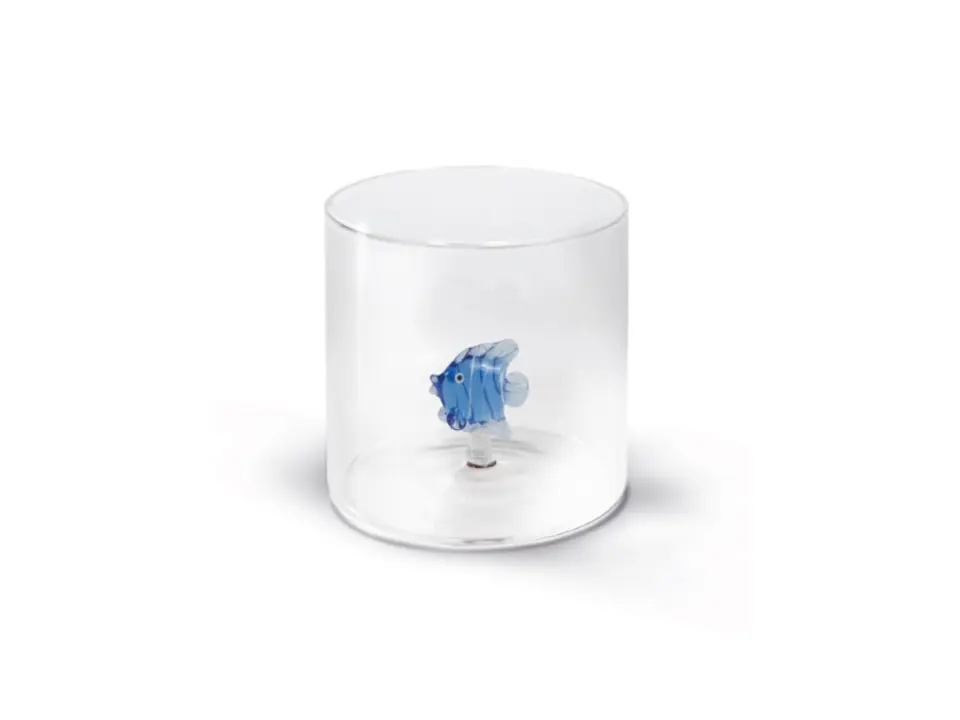 Bicchiere in vetro 250 ml, pesce azzurro