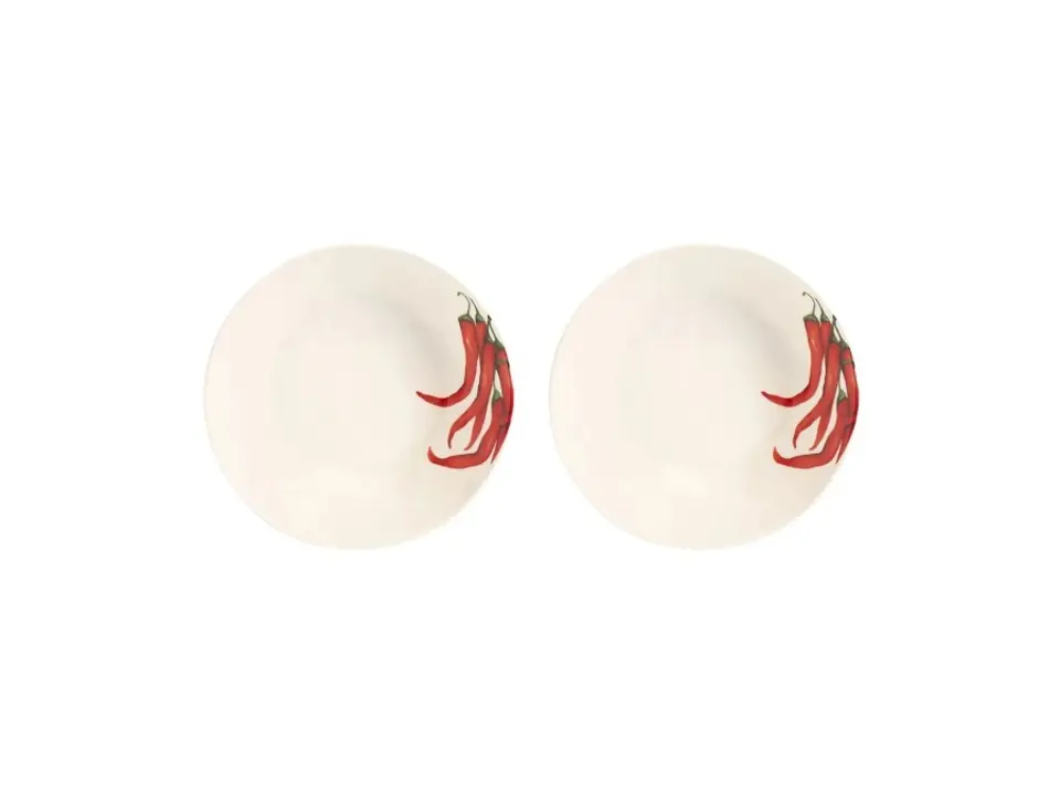 Set 2 piatti fondi peperoncino, ø 20 cm