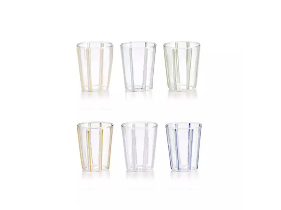 Soul set 6 bicchieri colori assortiti in vetro borosilicato