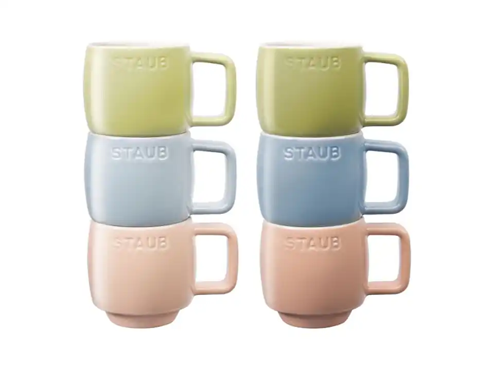 Set di 6 tazze macaron, colori assortiti