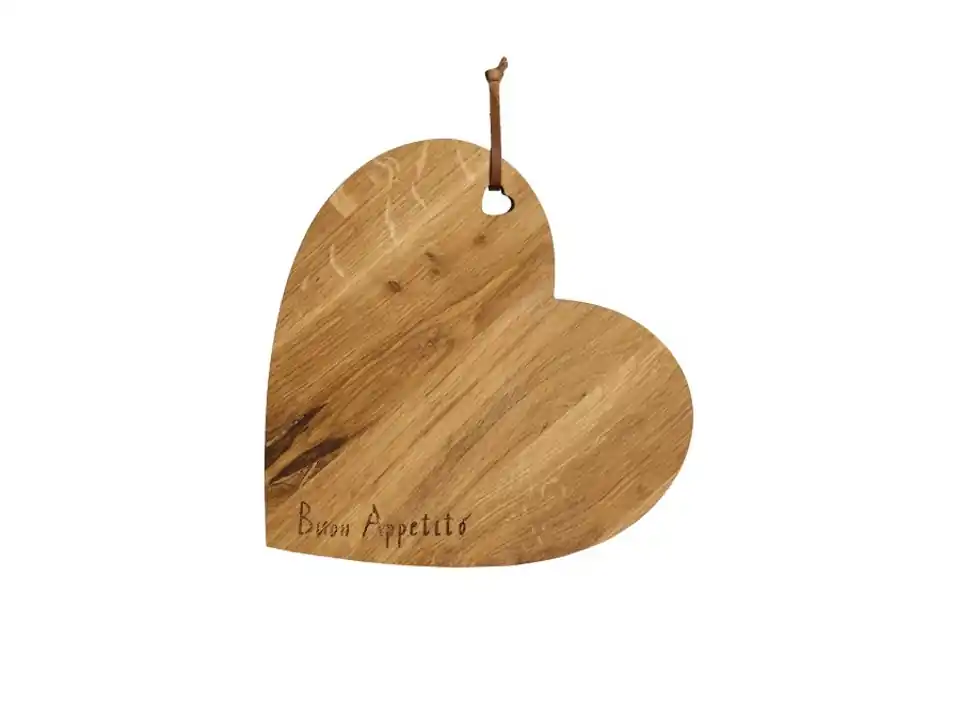 Tagliere a cuore buon appetito, 32x30x1.9cm