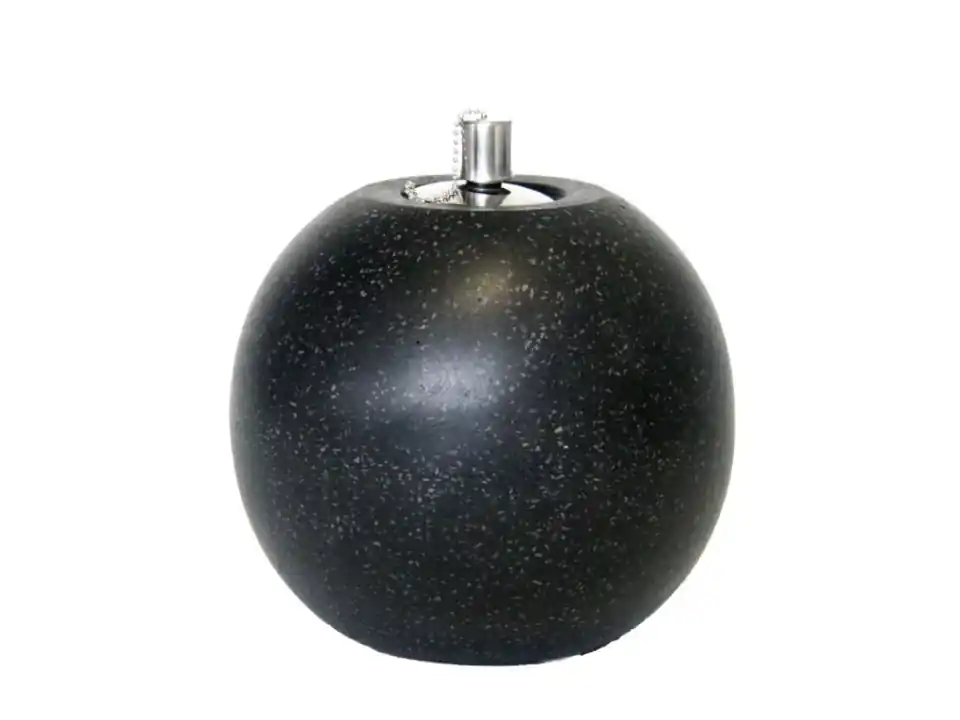 Lampada ad olio nera in terrazzo l