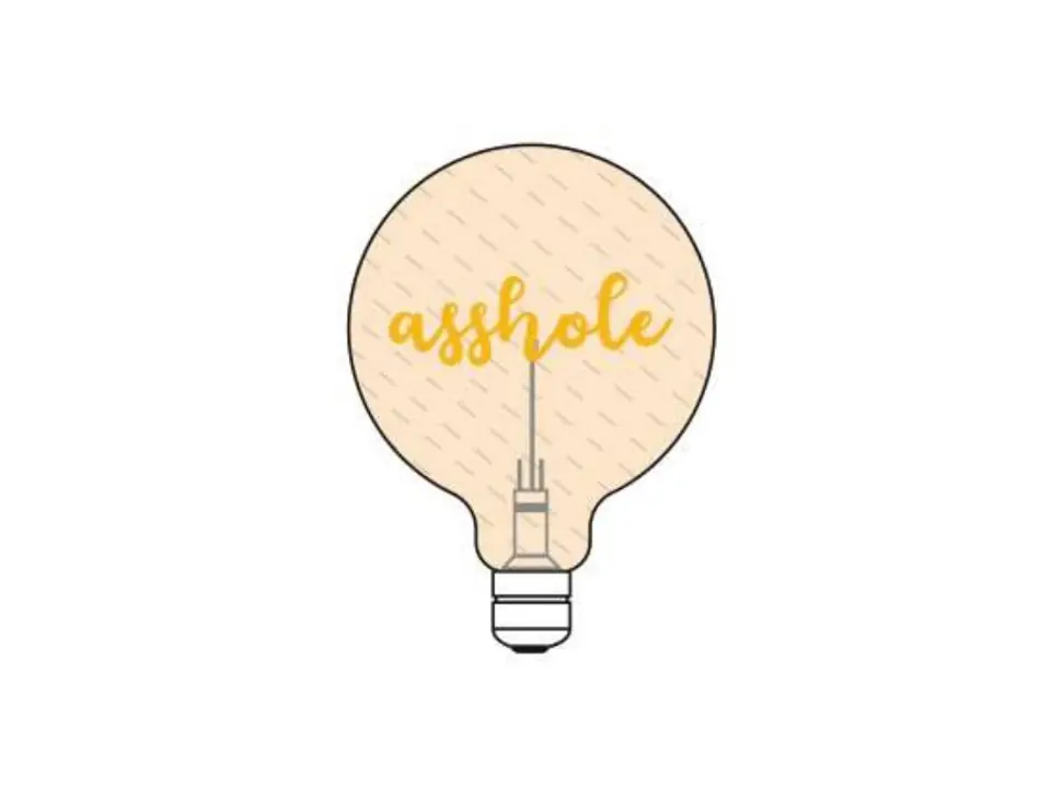 Light notes bulb, ass hole