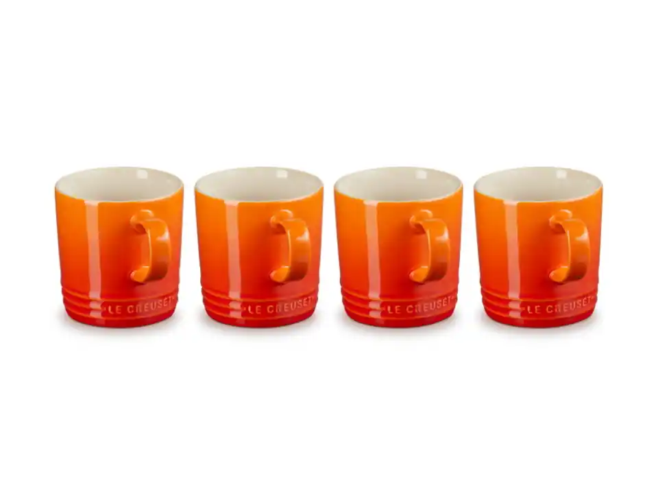 London, set 4 tazze mug in gres vetrificato 0,35 lt - arancio