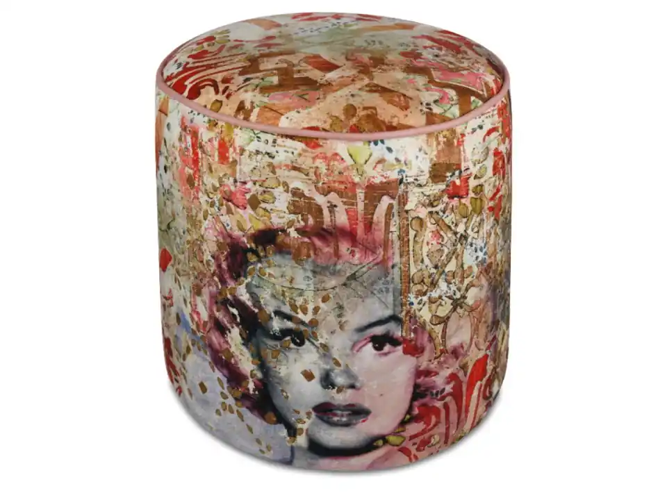 Memories marilyn - pouf in velluto ø 45 cm, h 45 cm