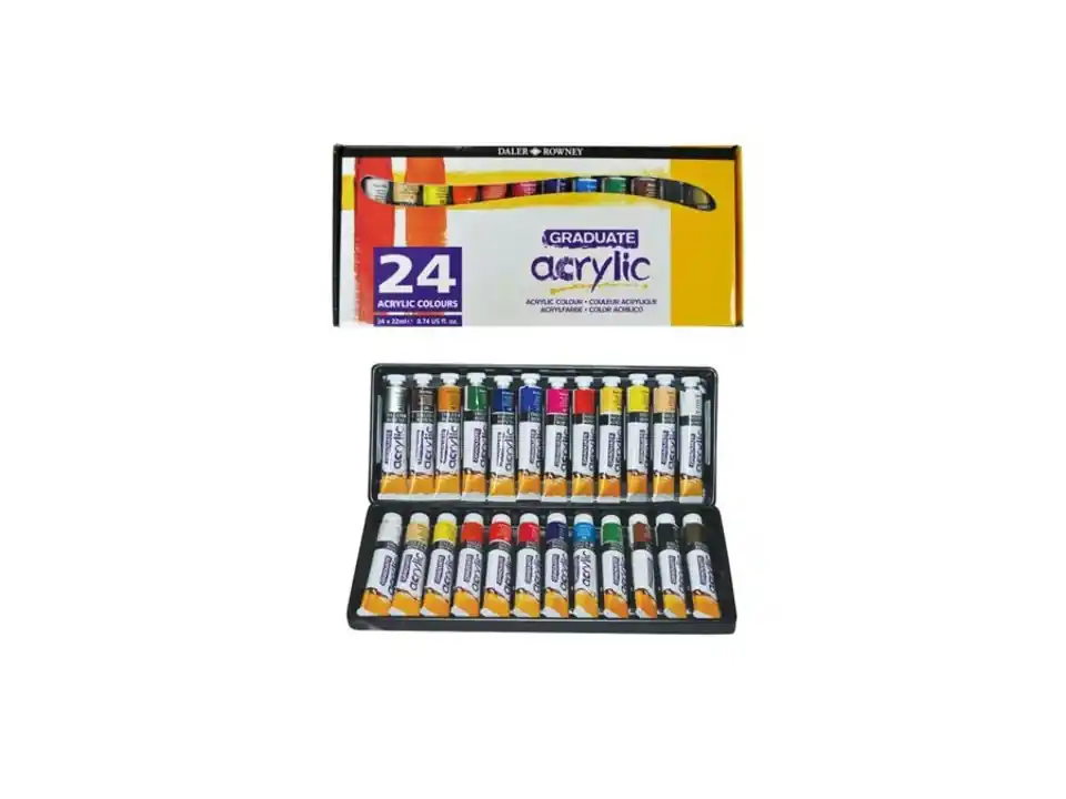 Set 24 colori acrilici daler rowney graduate 22ml